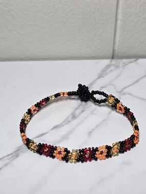 Huichol Beaded Flower Bracelet